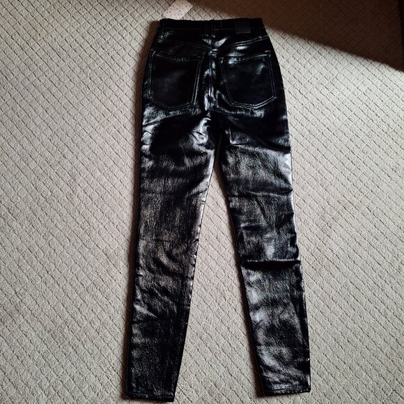 FREE PEOPLE Faux leather Skinny Jeans Size US 0 - Picture 6 of 6